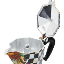 The Coffee Shop|Serveware|MacKenzie-Childs Courtly Flower Market 3 Cup Moka Pot