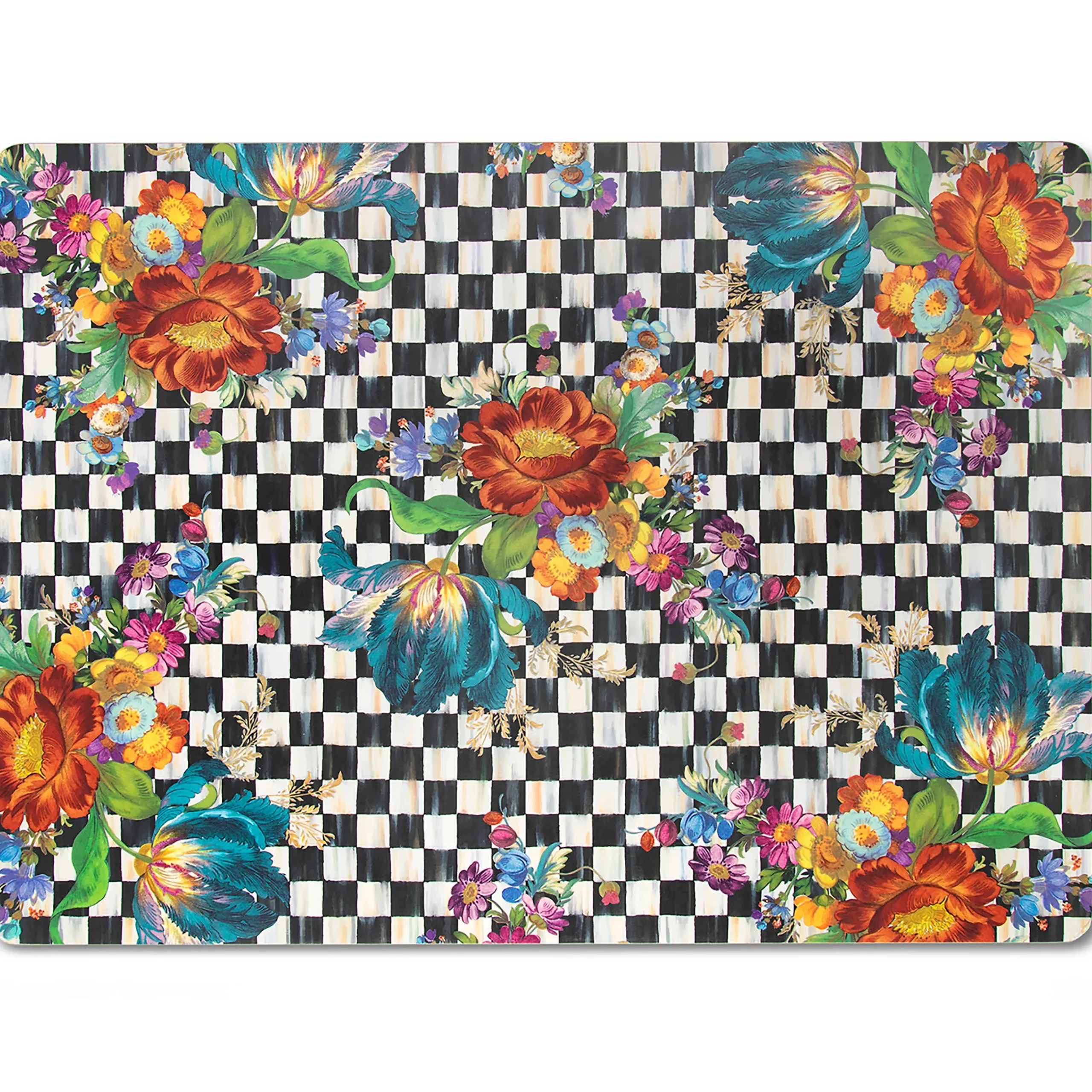 Table Accessories|Kitchen & Table Linens|MacKenzie-Childs Courtly Flower Market Cork Back Placemats, Set of 4