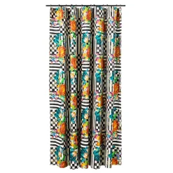 Bath & Bath Accessories|MacKenzie-Childs Courtly Flower Market Shower Curtain
