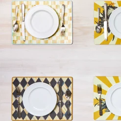 Table Accessories|Kitchen & Table Linens|MacKenzie-Childs Courtly Harlequin Cork Back Placemats, Set of 4