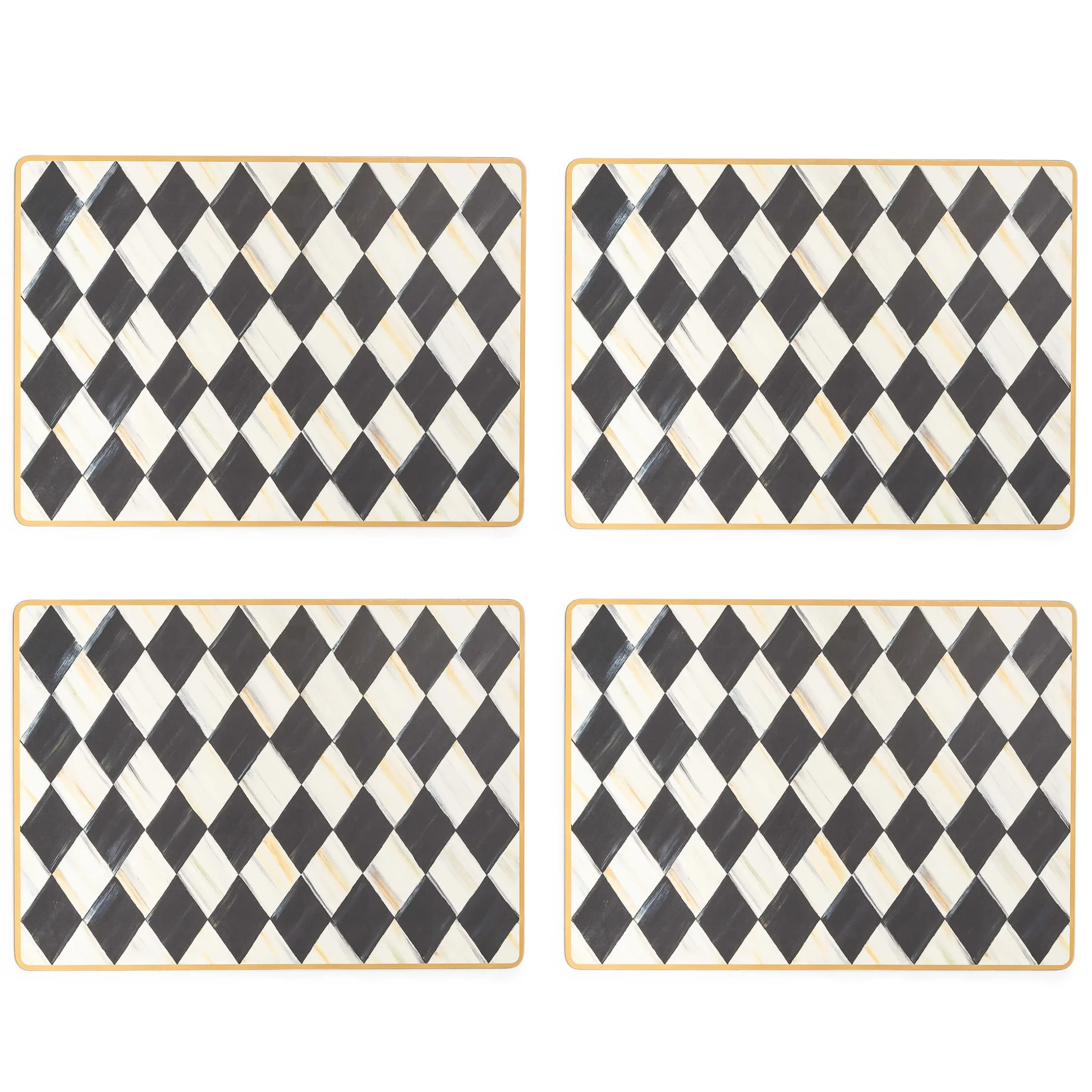Table Accessories|Kitchen & Table Linens|MacKenzie-Childs Courtly Harlequin Cork Back Placemats, Set of 4