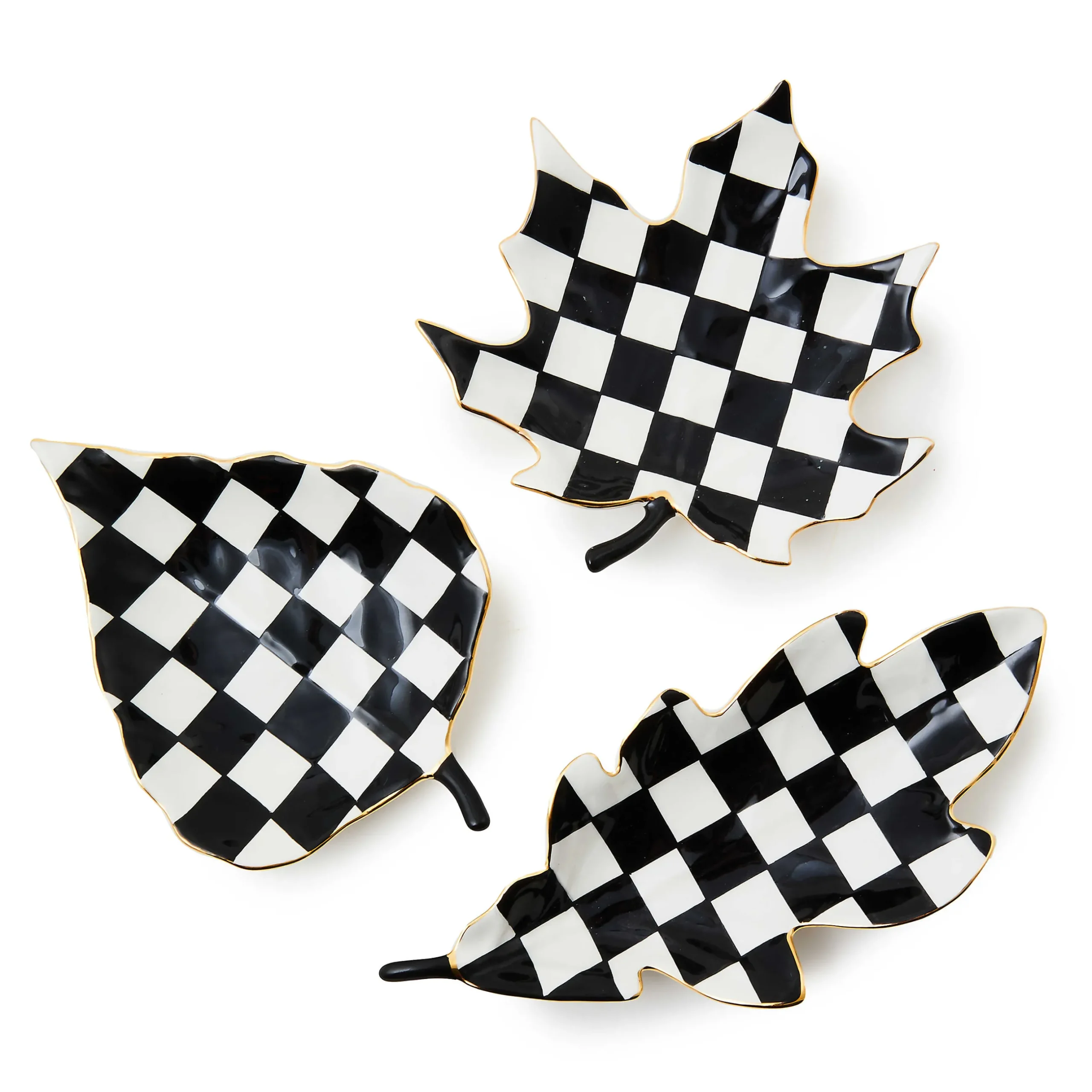 The Fall Shop|Decor Sets|MacKenzie-Childs Courtly Leaf Trinket Trays, Set of 3