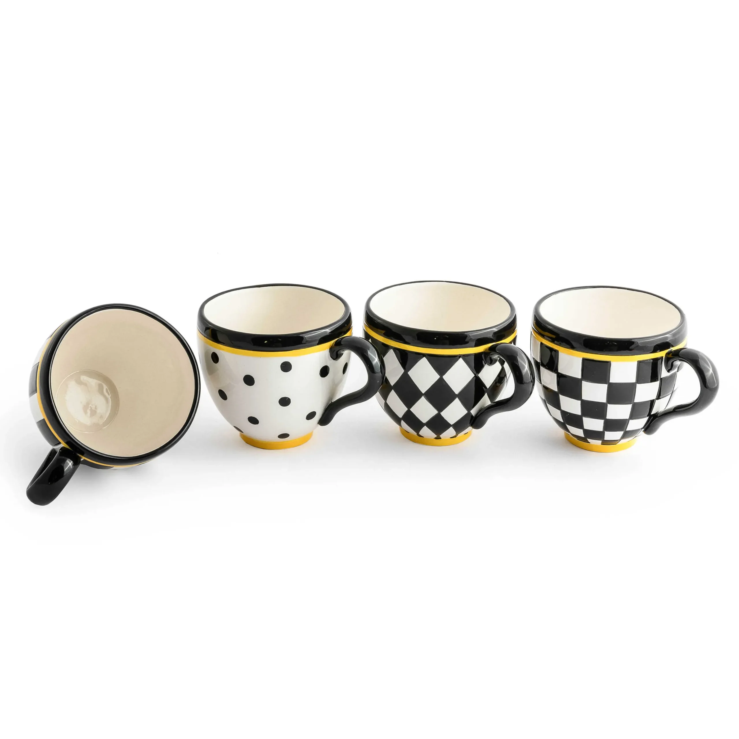 The Coffee Shop|Drinkware|MacKenzie-Childs Courtly Mugs, Set of 4