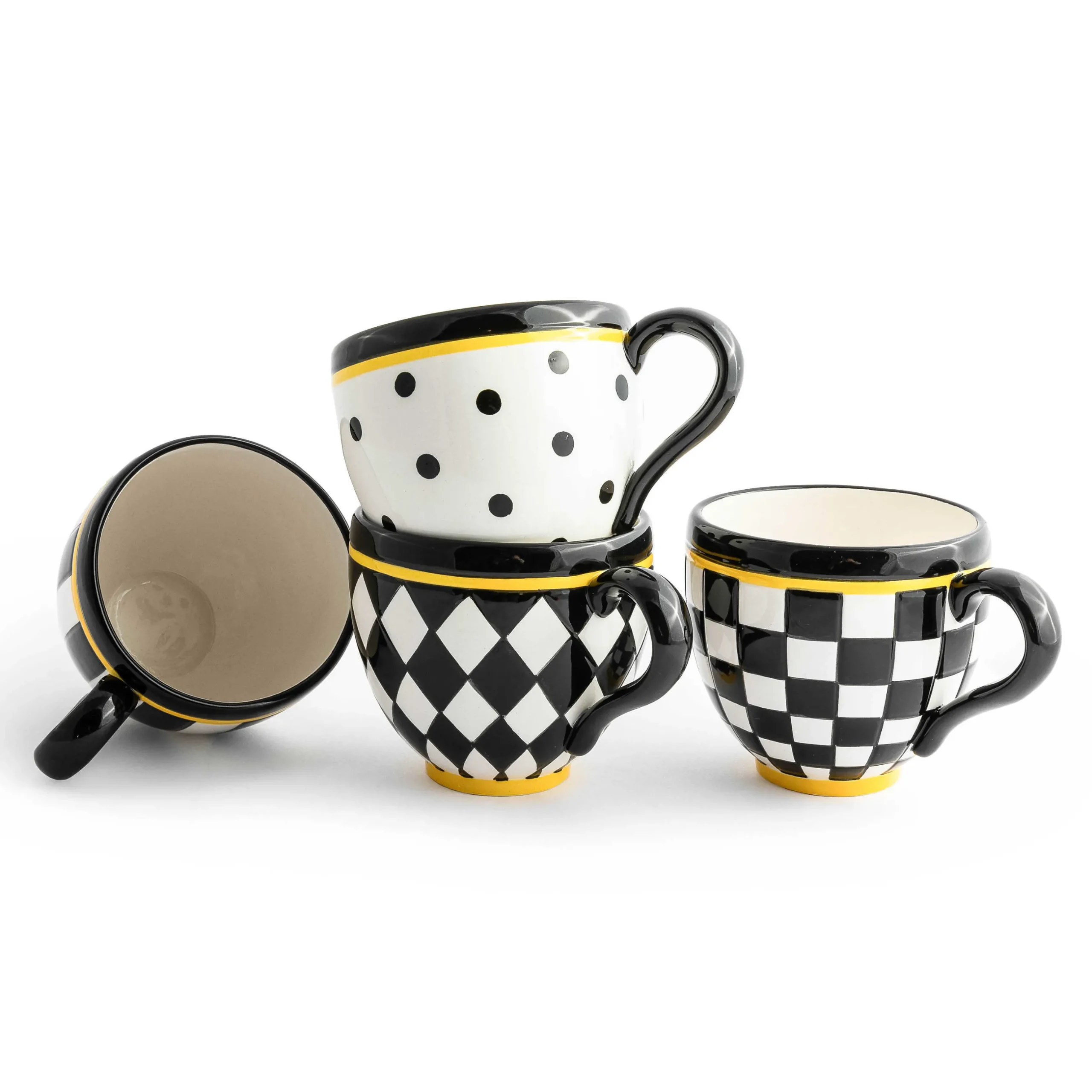 The Coffee Shop|Drinkware|MacKenzie-Childs Courtly Mugs, Set of 4