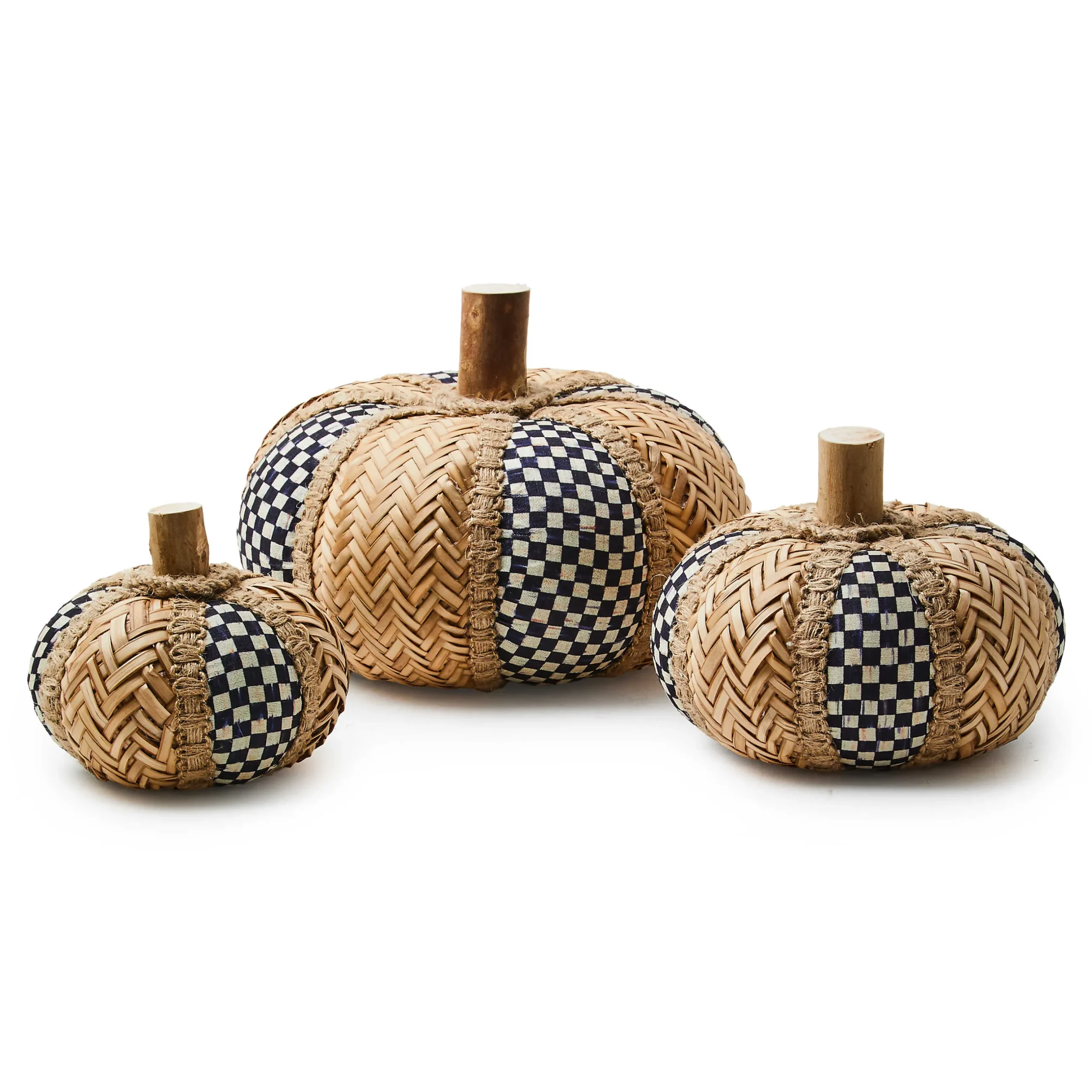 Pumpkins|The Fall Shop|MacKenzie-Childs Courtly Rattan Pumpkins, Set of 3