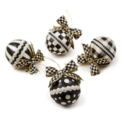 Holiday|MacKenzie-Childs Courtly Rickrack Capiz Ornaments, Set of 4