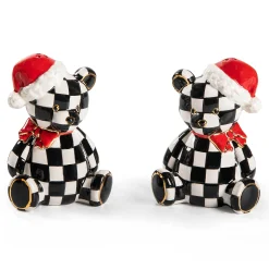 Table Accessories|Serveware|MacKenzie-Childs Courtly Santa Bear Salt  Pepper Set