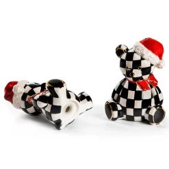 Table Accessories|Serveware|MacKenzie-Childs Courtly Santa Bear Salt  Pepper Set