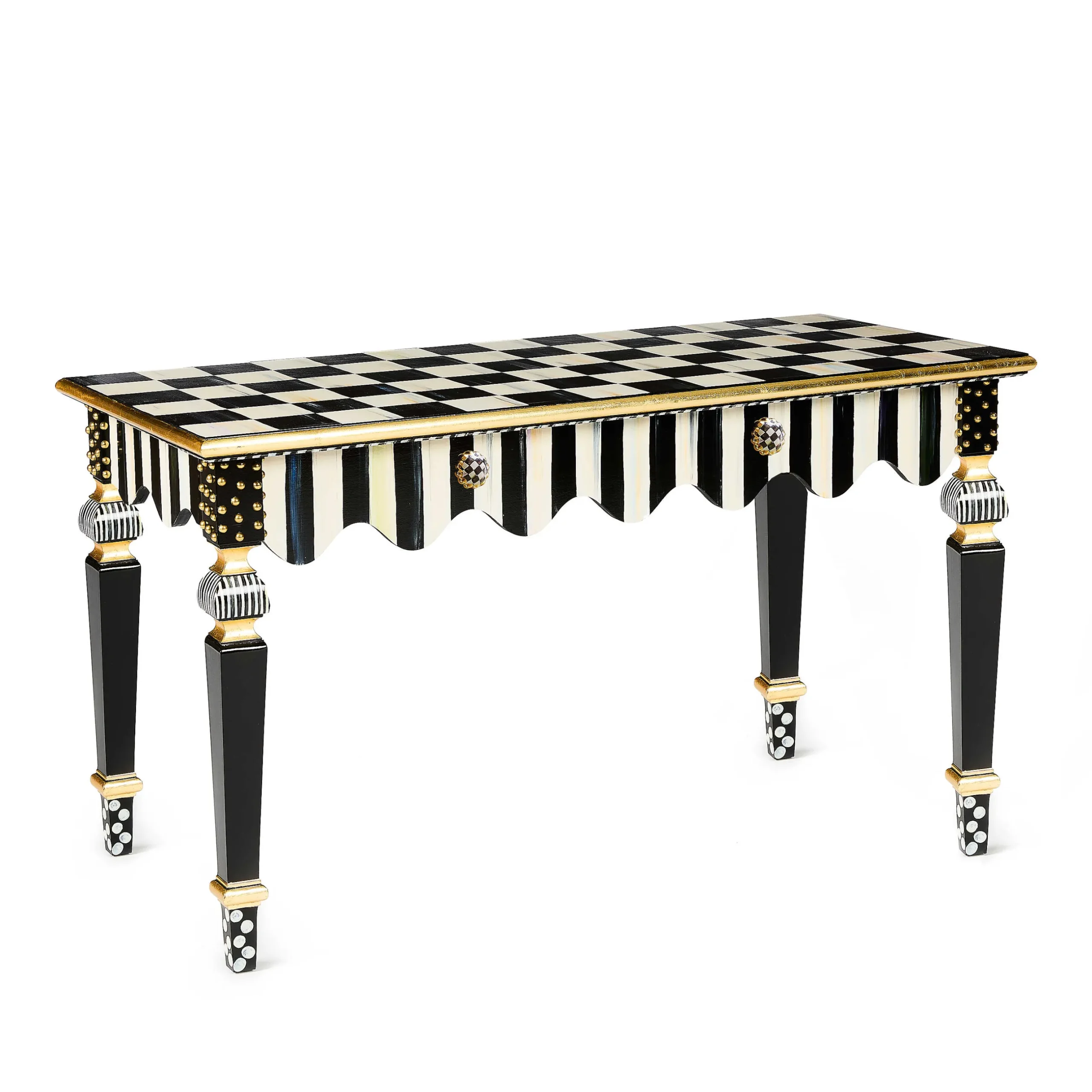 Storage Furniture|Entryway Furniture|MacKenzie-Childs Courtly Stripe Console Table