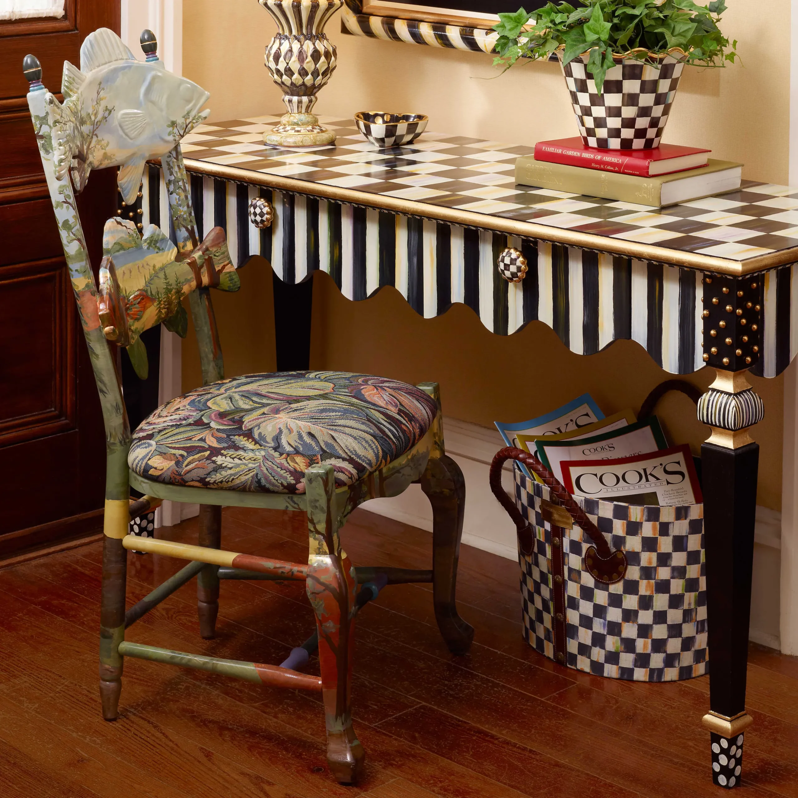Storage Furniture|Entryway Furniture|MacKenzie-Childs Courtly Stripe Console Table