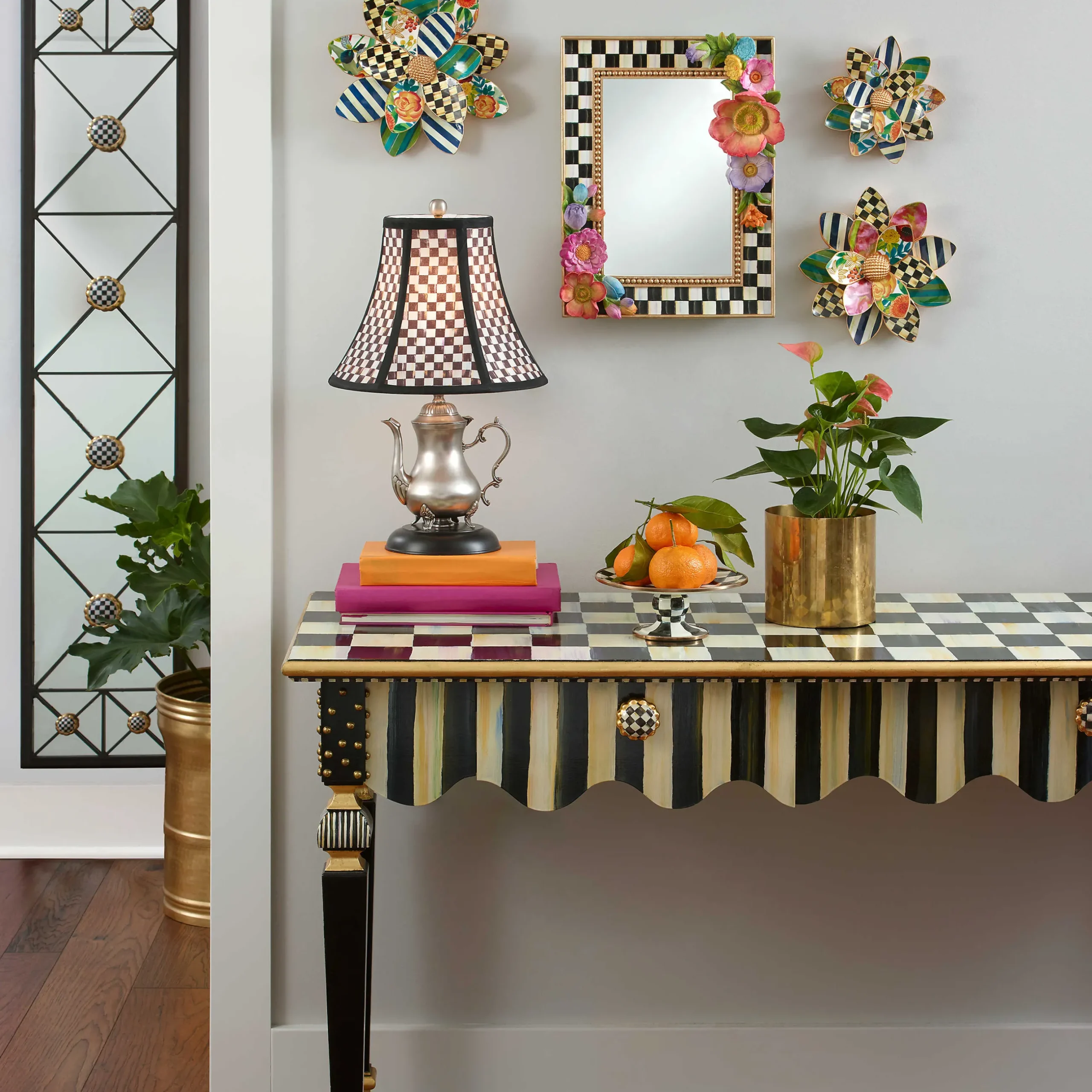 Storage Furniture|Entryway Furniture|MacKenzie-Childs Courtly Stripe Console Table