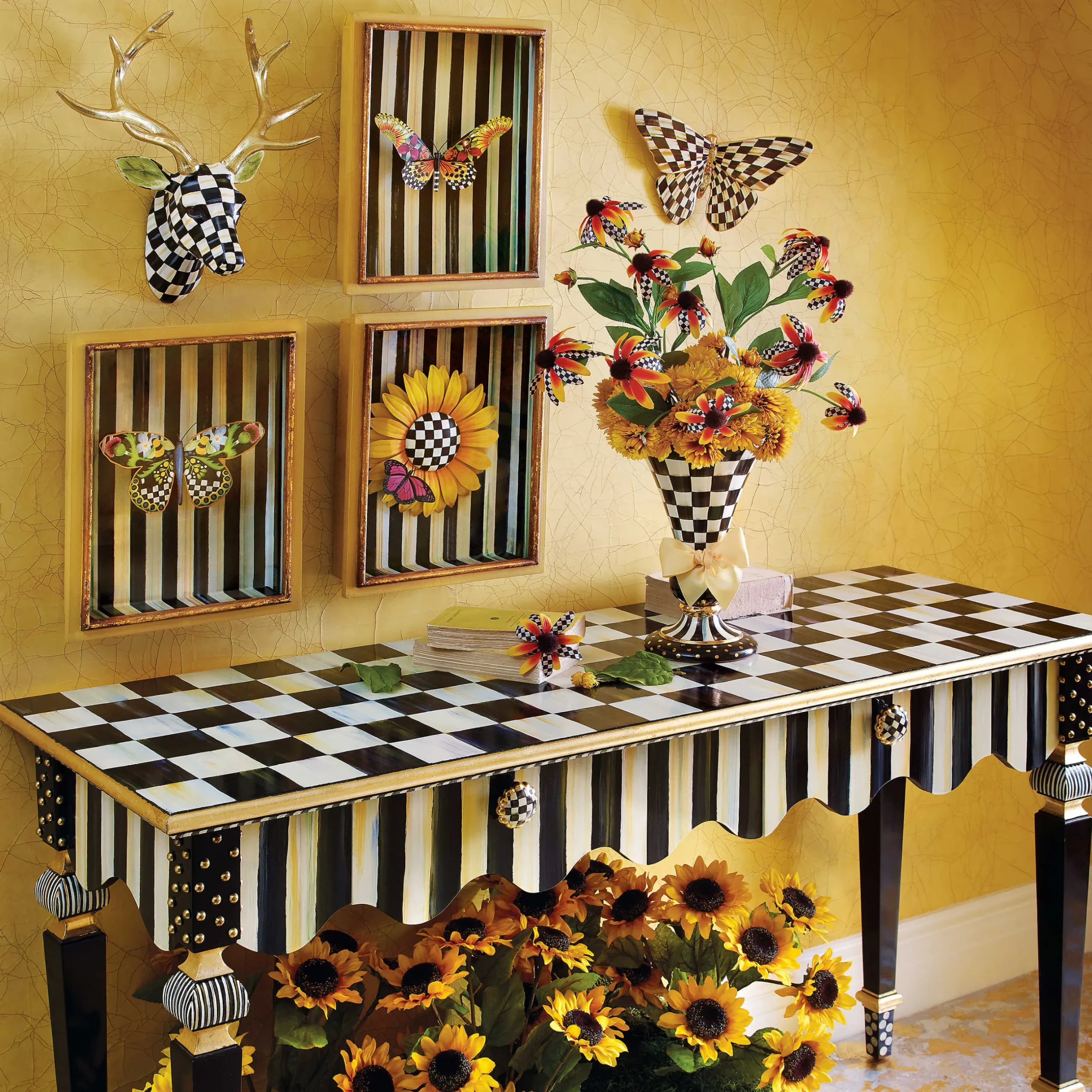 Storage Furniture|Entryway Furniture|MacKenzie-Childs Courtly Stripe Console Table