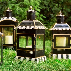 Spring|The Fall Shop|MacKenzie-Childs Courtly Stripe Large Candle Lantern