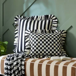Pillows, Throws, & Cushions|MacKenzie-Childs Courtly Stripe Ruffle Throw Pillow