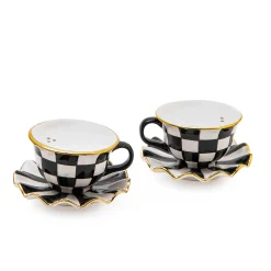 Table Accessories|Serveware|MacKenzie-Childs Courtly Teacup Salt Pepper Set