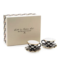 Table Accessories|Serveware|MacKenzie-Childs Courtly Teacup Salt  Pepper Set