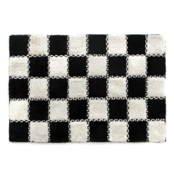 Bath & Bath Accessories|MacKenzie-Childs Covent Square Black  White Bath Rug