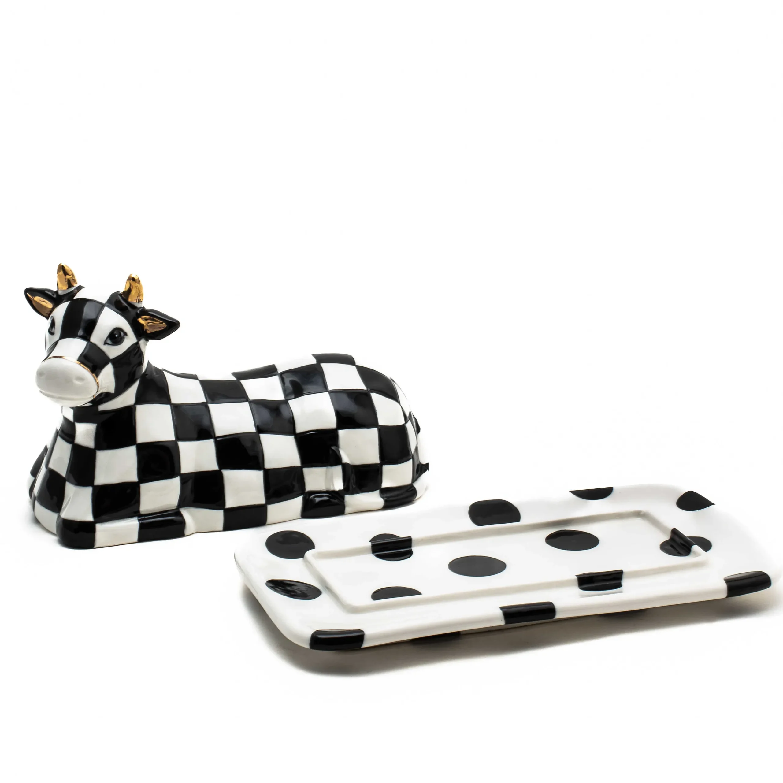 Serveware|MacKenzie-Childs Cow Creamery Butter Dish