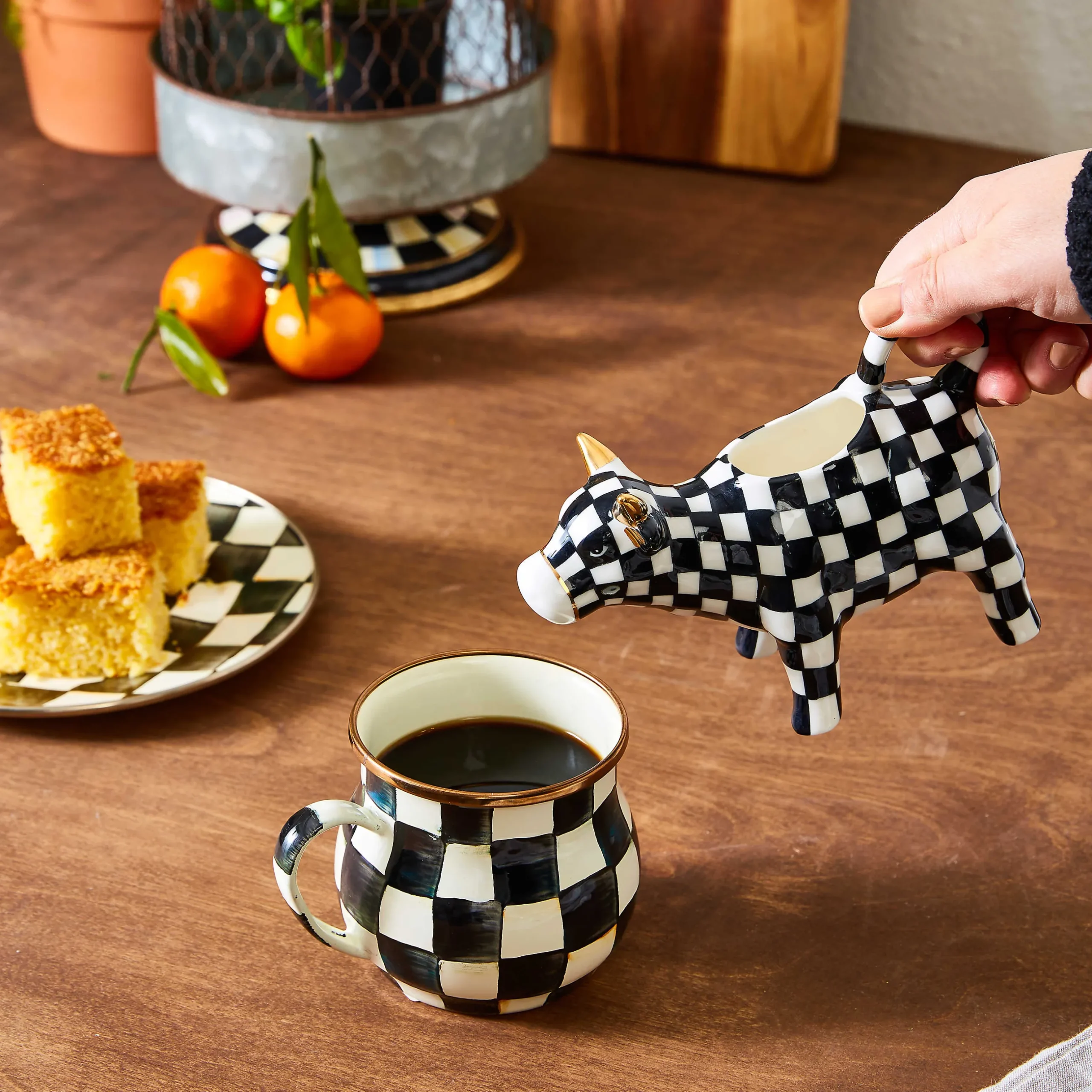 The Coffee Shop|Serveware|MacKenzie-Childs Cow Creamery Creamer