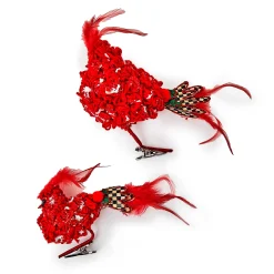 Decor Sets|Finishing Touches|MacKenzie-Childs Cozy Christmas Bird Clips, Set of 2