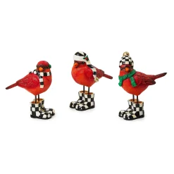 Room Accents|MacKenzie-Childs Cozy Christmas Cardinals, Set of 3