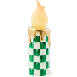 Candles & Fragrances|MacKenzie-Childs Cozy Christmas Illuminated Green Check Melting Candle