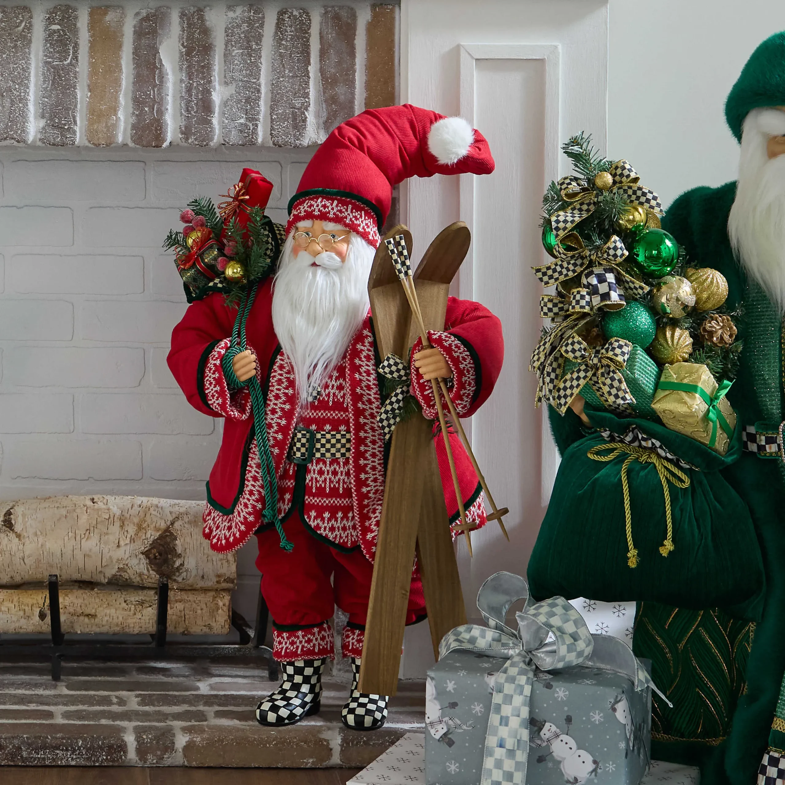 Holiday|Room Accents|MacKenzie-Childs Cozy Christmas Large Santa with Gifts