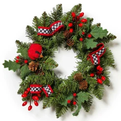 Greenery & Florals|Outdoor|MacKenzie-Childs Cozy Christmas Mini 12 Wreath