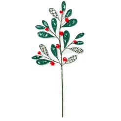 Greenery & Florals|MacKenzie-Childs Cozy Christmas Mistletoe Spray Stem