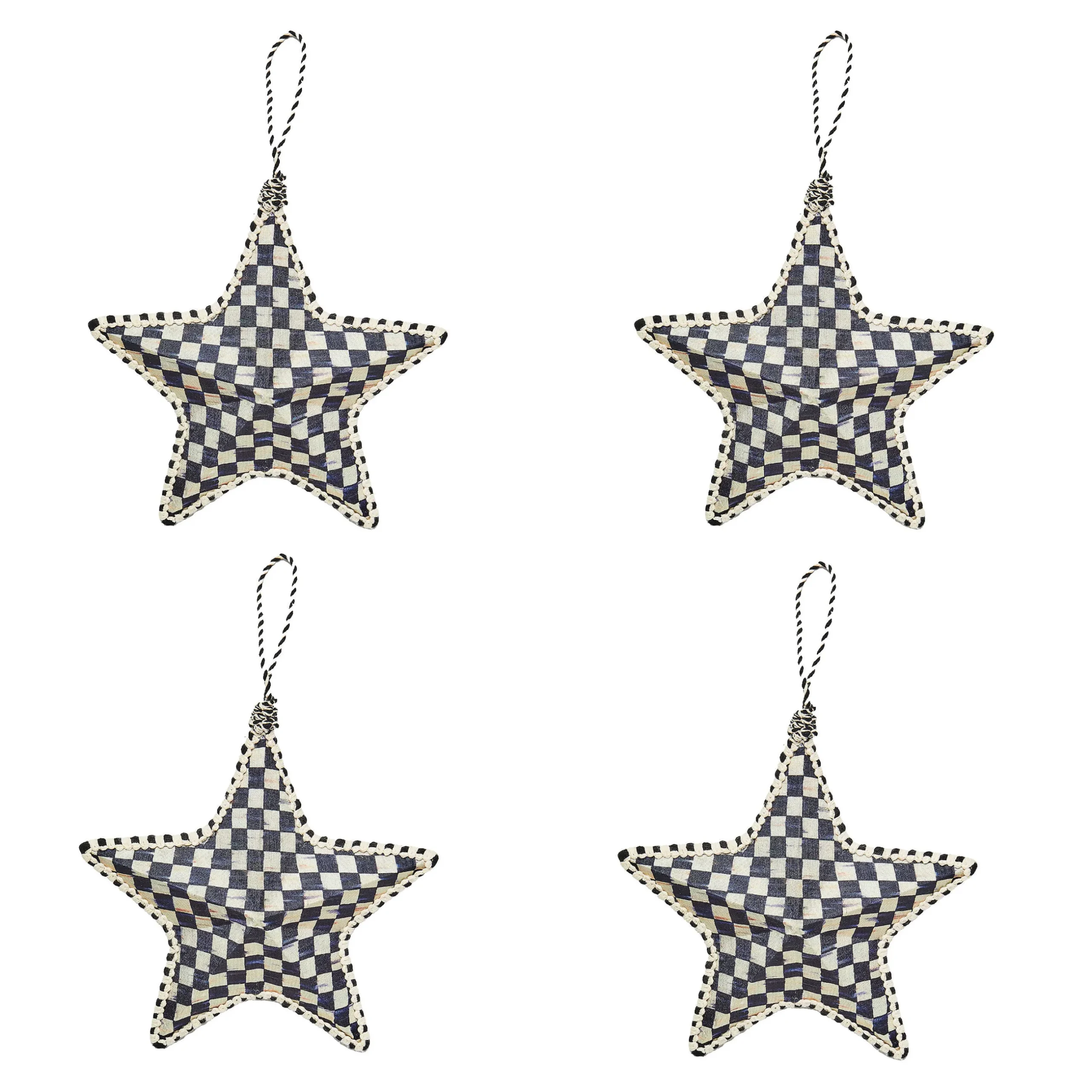Holiday|MacKenzie-Childs Cozy Christmas Patchwork Star Ornaments, Set of 4