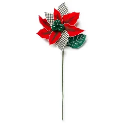 Greenery & Florals|MacKenzie-Childs Cozy Christmas Poinsettia Stem