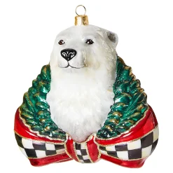 Holiday|MacKenzie-Childs Cozy Christmas Polar Bear Glass Ornament
