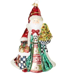 Holiday|MacKenzie-Childs Cozy Christmas Santa Glass Ornament