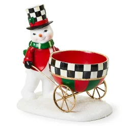 Room Accents|MacKenzie-Childs Cozy Christmas Snowman Cart Bowl