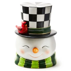 Holiday|Kitchen Storage & Organization|MacKenzie-Childs Cozy Christmas Snowman Cookie Jar