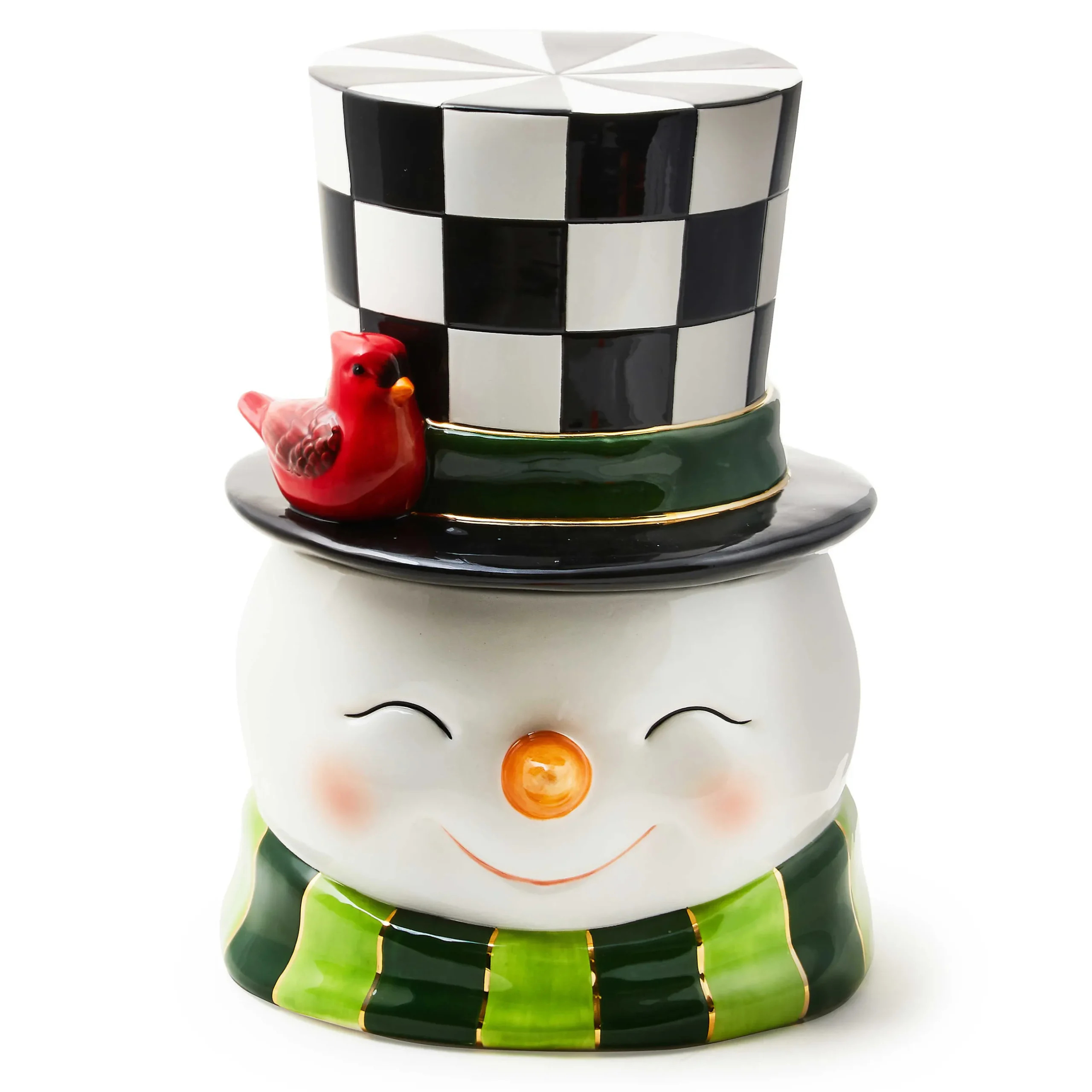 Holiday|Kitchen Storage & Organization|MacKenzie-Childs Cozy Christmas Snowman Cookie Jar