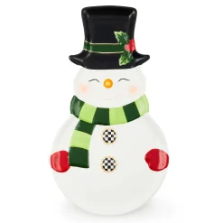 Serveware|MacKenzie-Childs Cozy Christmas Snowman Cookie Plate