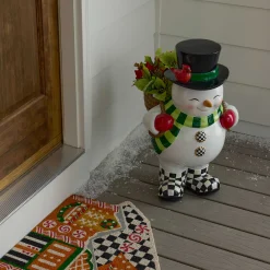 Outdoor|MacKenzie-Childs Cozy Christmas Snowman Planter