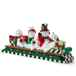 Holiday|Room Accents|MacKenzie-Childs Cozy Christmas Snowmen Family Sledding Figurine