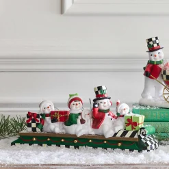 Holiday|Room Accents|MacKenzie-Childs Cozy Christmas Snowmen Family Sledding Figurine