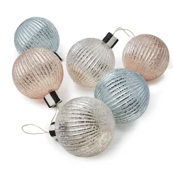 Holiday|MacKenzie-Childs Crystal Palace Basic Glass Ball Ornaments, Set of 6