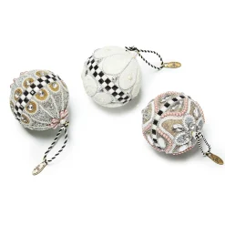 Holiday|MacKenzie-Childs Crystal Palace Beaded Ball Ornaments, Set of 3