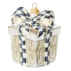 Holiday|MacKenzie-Childs Crystal Palace Gift Box Glass Ornament