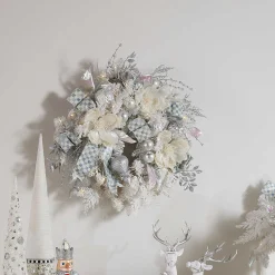 Greenery & Florals|Outdoor|MacKenzie-Childs Crystal Palace Illuminated White 32 Wreath