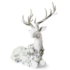 Outdoor|MacKenzie-Childs Crystal Palace Resting Trophy White Deer