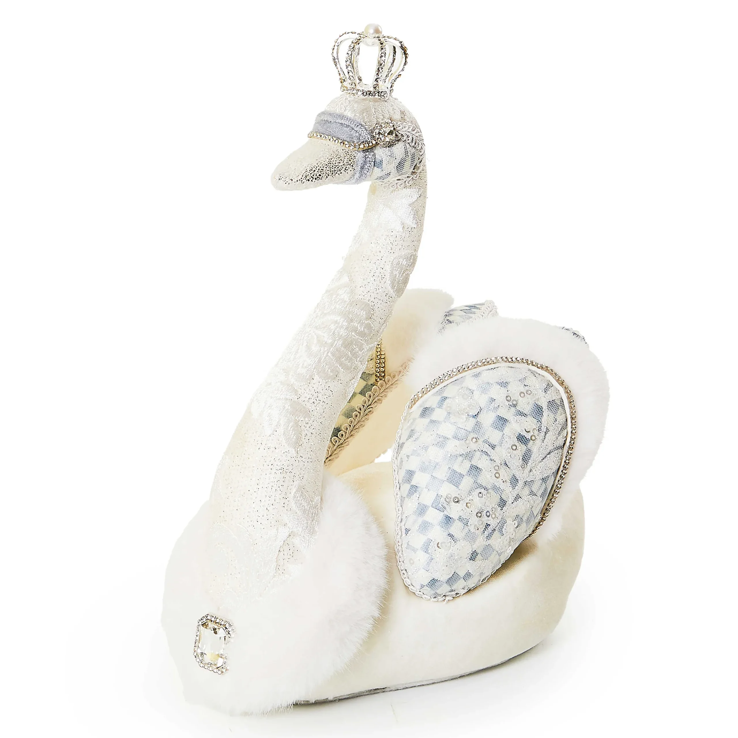 Room Accents|MacKenzie-Childs Crystal Palace Small Embellished Fabric Swan