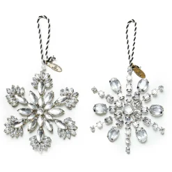 Holiday|MacKenzie-Childs Crystal Palace Snowflake Ornaments, Set of 2