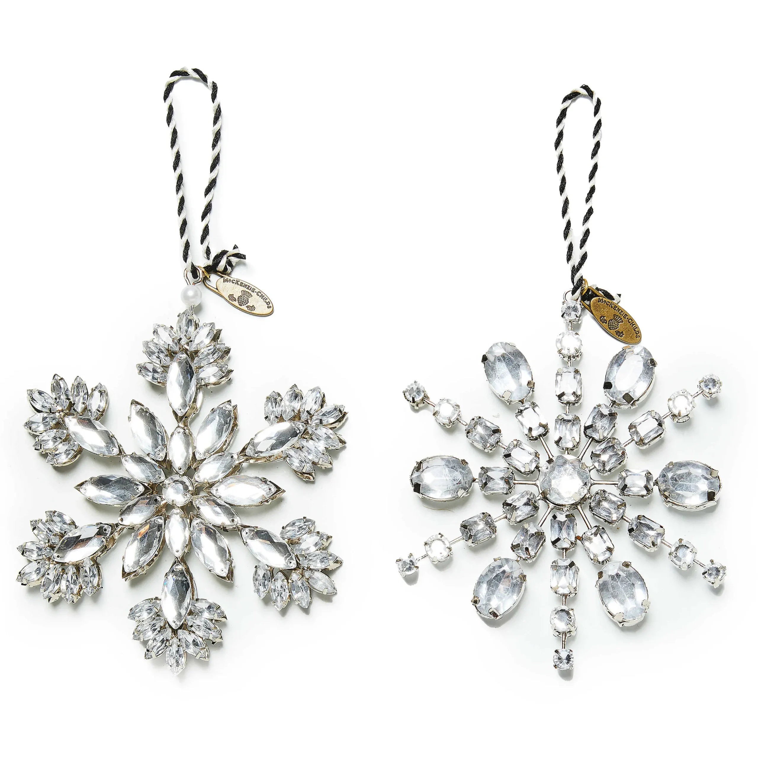Holiday|MacKenzie-Childs Crystal Palace Snowflake Ornaments, Set of 2