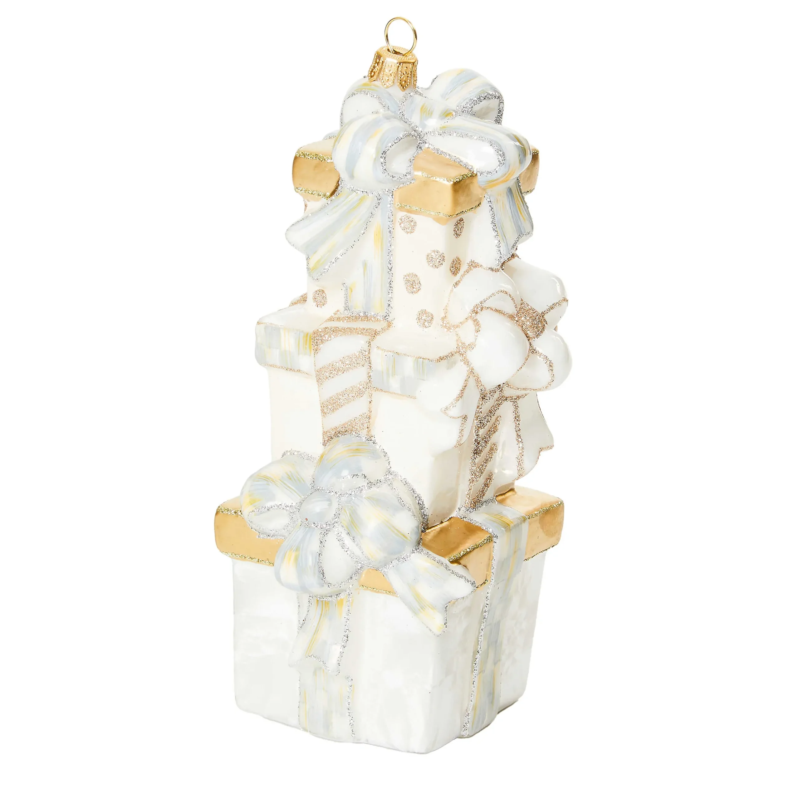 Holiday|MacKenzie-Childs Crystal Palace Stacked Gifts Glass Ornament