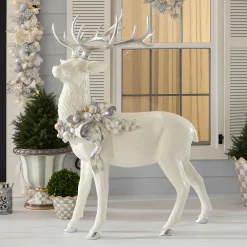 Outdoor|MacKenzie-Childs Crystal Palace Standing Trophy White Deer